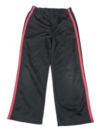 Tmavosivé funkčné športové tepláky s pruhom Domyos