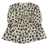 Světlebéžovo-čierne vzorované šaty Pep&Co