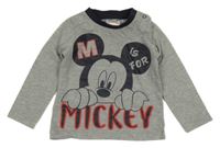 Šedé triko s Mickeym Disney