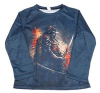 Tmavomodré tričko s potlačou