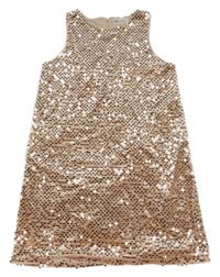 Svetloružové sametovo/flitrové šaty H&M