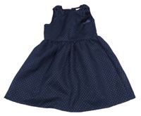 Tmavomodré puntíkaté šaty 