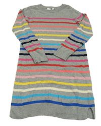 Sivo-farebné pruhované pletené šaty GAP