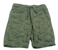 Khaki plátenné kraťasy s dinosaurami Primark
