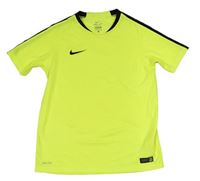 Neonově žluto-černé funkční sportovní tričko Nike