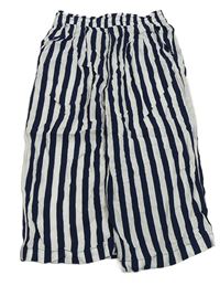 Tmavomodro-biele pruhované culottes nohavice Y.F.K.