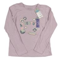 Lila triko s nápisem Primark 