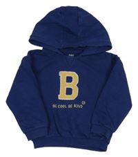 Námořnicky modrá mikina s nápisom a kapucňou M&S