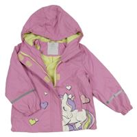 Růžová nepromokavá jarní bunda s jednorožcem a kapucí Kiki&Koko
