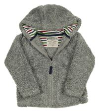 Sivá chlpatá bunda s kapucňou M&S