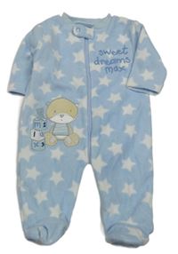 Svetlomodrý fleecový overal s medvedíkom George