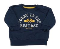 Tmavomodrá mikina s nápisom Primark