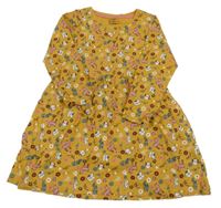 Okrové bavlněné šaty se zvířátky Kiki&Koko