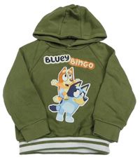 Khaki mikina s Bluey a kapucí Primark 