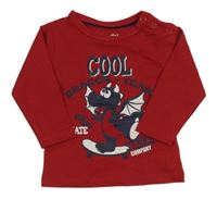 Tmavočervené triko s drakem 