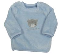 Světlemodrá chlupatá mikina s medvídkem Nutmeg