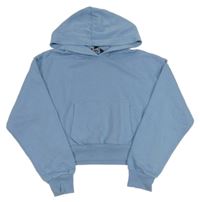 Svetlomodrá crop mikina s kapucňou New Look