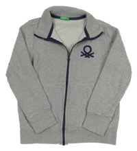 Šedá melírovaná propínací mikina Benetton