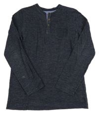 Tmavomodrá melírovaná mikina H&M