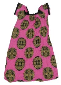 Růžovo-béžové vzorované šaty 