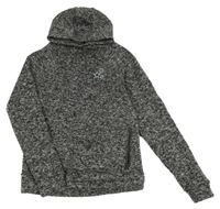 Šedo-černá melírovaná pletená mikina s kapucí Y.F.K.