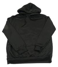 Černá mikina s nápisem a kapucí 