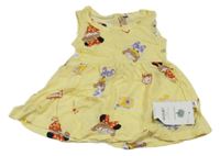 Nové - Žlté ľahké šaty s dievčatky