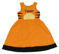 Oranžovo-čierne bavlnené šaty - tiger