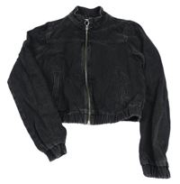 Černá riflová crop bunda New Look