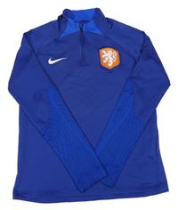 Safírová sportovní funkční mikina s erbem Nike 