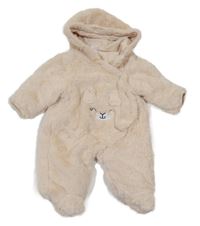 Béžová kožešinová zateplená kombinéza s medvídkem So Cute
