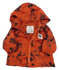 Červená šušťáková jesenná bunda s Mickeym a kapucňou Disney + Primark