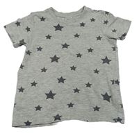 Sivé melírované tričko s hviezdičkami H&M