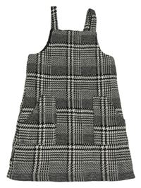 Čierno-biele kockované vzorované vlnené šaty F&F