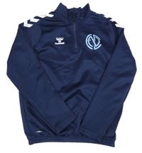 Tmavomodrá funkčná športová mikina s logom hummel