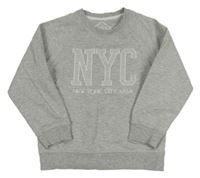 Sivá melírovaná mikina s písmenky a nápisom Matalan