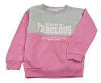 Ružovo-sivá mikina s nápismi INFINITY KIDS