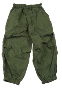 Khaki cuff šušťákové nohavice Next