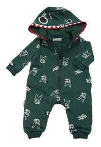 Smaragdová tepláková kombinéza se Zombie Dash a kapuc