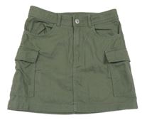 Khaki cargo rifľová sukňa H&M