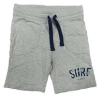 Sivé teplákové kraťasy s nápisom H&M