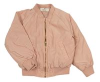 Růžový šusťákový přechodový bomber H&M