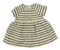 Béžovo-čierne pruhované prepínaci ľahké šaty H&M