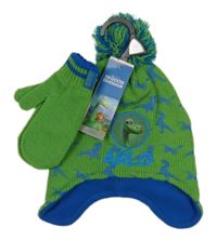 Nové - 2set - Zelená čapica s dinosaury - Arlo + rukavice Disney