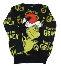 Čierny sveter s Grinchem a nápismi George