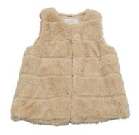 Béžová kožušinová zateplená vesta Zara