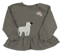 Šedá mikina se zebrou a duhou George