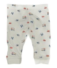 Biele ľahké tepláky s dopravními prostředky F&F