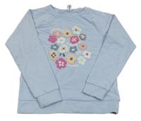 Svetlomodrá mikina s kvetinami Yigga