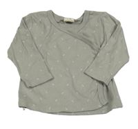 Sivé vzorované zavinovací tričko Alana